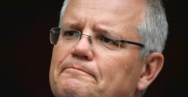 09/01/2020.- El primer ministro de Australia, Scott Morrison, en una conferencia de prensa en la Casa del Parlamento en Canberra, Australia, el 09 de enero de 2020. / EFE