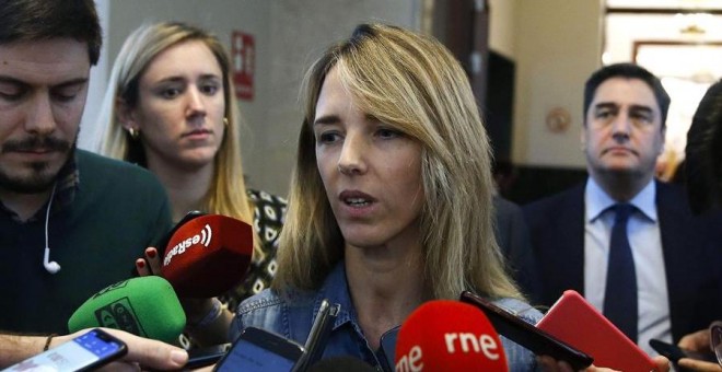 La portavoz del PP, Cayetana Álvarez de Toledo, en declaraciones a los medios