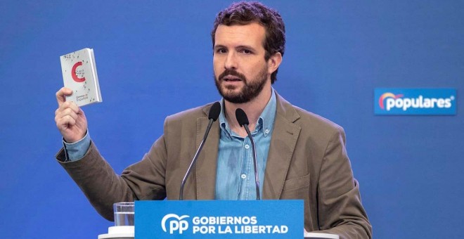 Pablo Casado, en un acto del PP. (MARCIAL GUILLÉN | EFE)