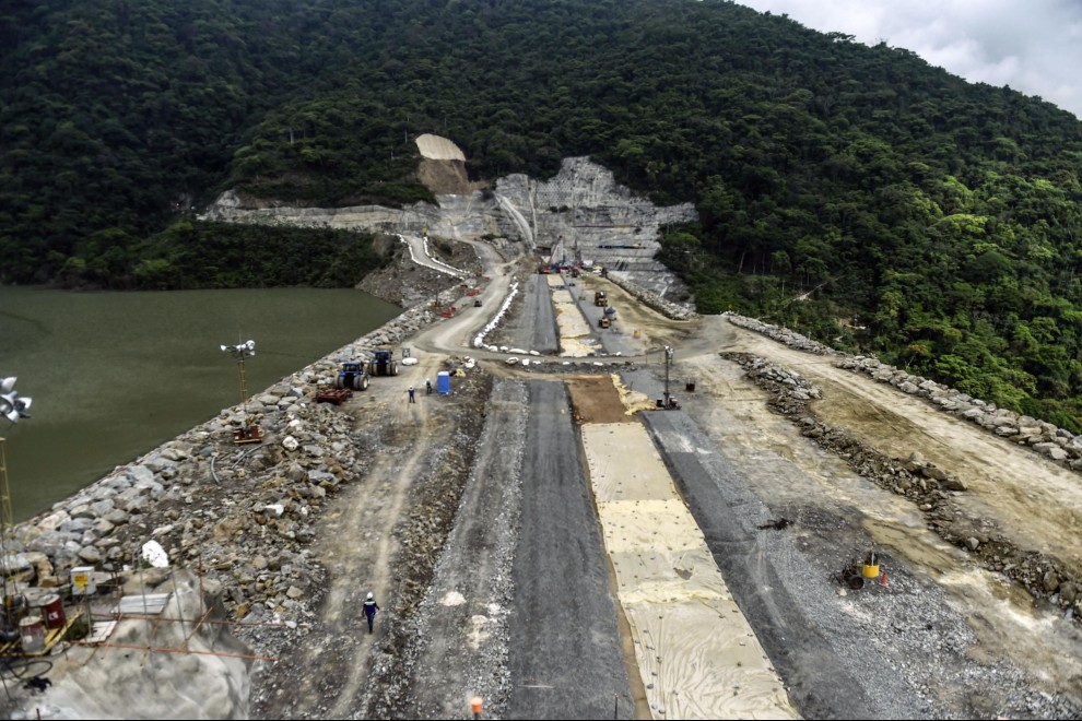 Imagen de las obras de la parte superior de la presa de Hidroituango. - Joaquín Sarmiento / AFP