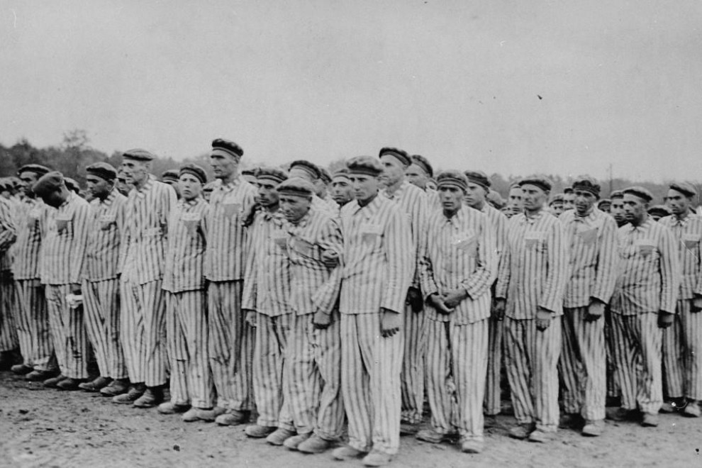 Prisioneros en el campo nazi de de Buchenwald.