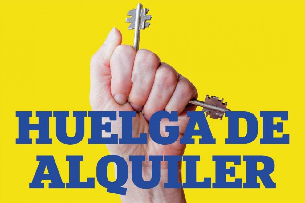 Cartel de convocatoria de la huelga de alquileres promovida por los sindicatos de inquilinos de todo el país.