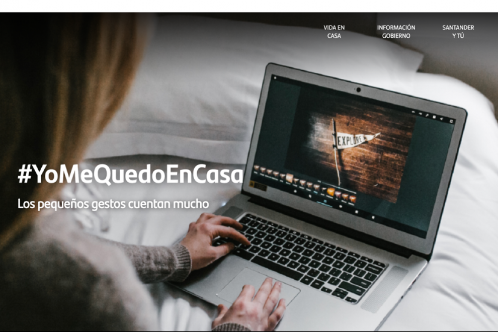 Imagen principal del nuevo web Estolosuperamosjuntos.com lanzado por el Santander contra el coronavirus.