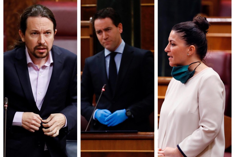 Iglesias, Egea y Olona, en el Congreso. EFE