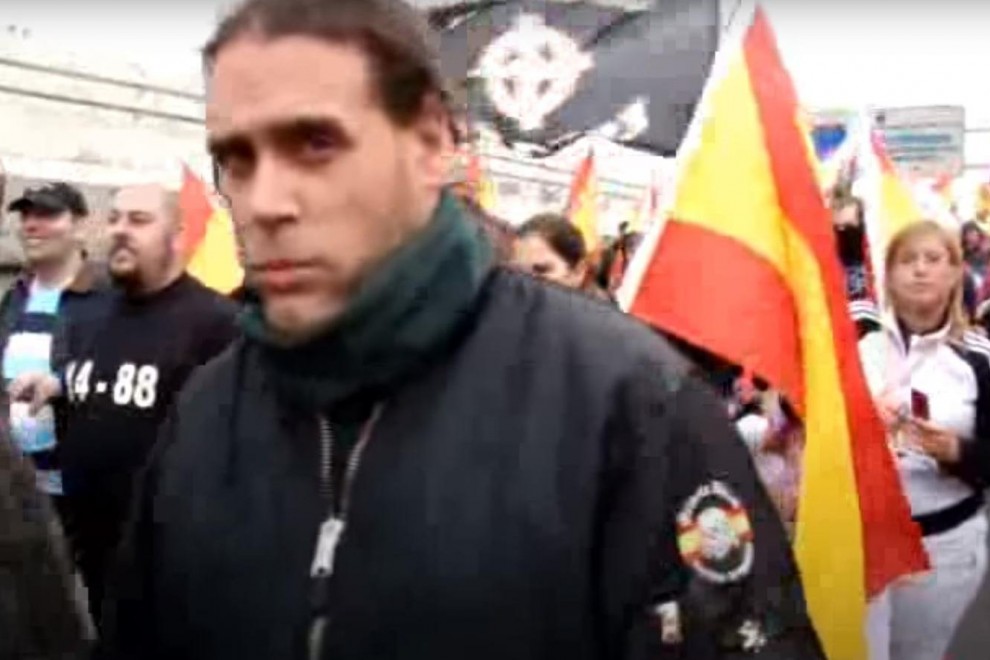 Francisco de Borja Jurado Barrionuevo, en una manifestación nazi en 2009.
