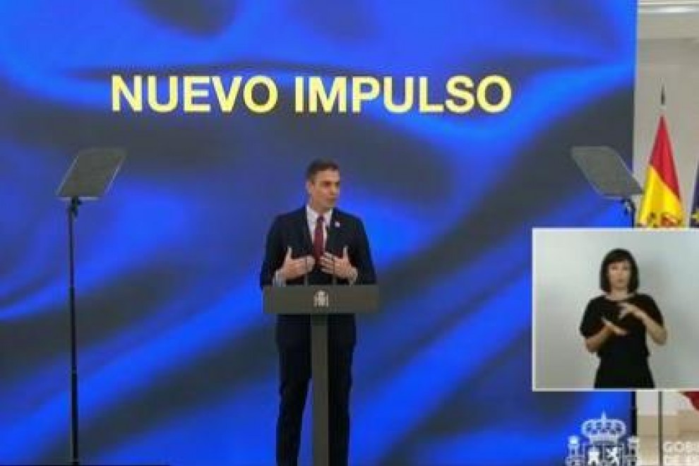 El presidente del Gobierno, Pedro Sánchez, presenta el Plan de Recuperación. / CAPTURA