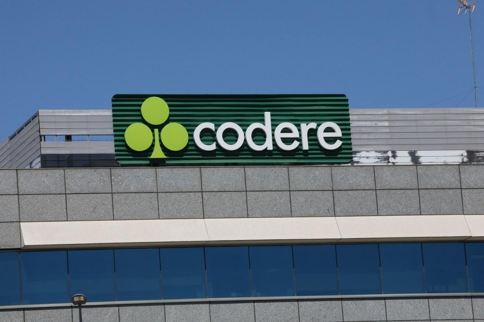 El logo de la empresa de juegos y apuestas Codere en su sede en Madrid. E.P./Marta Fernández