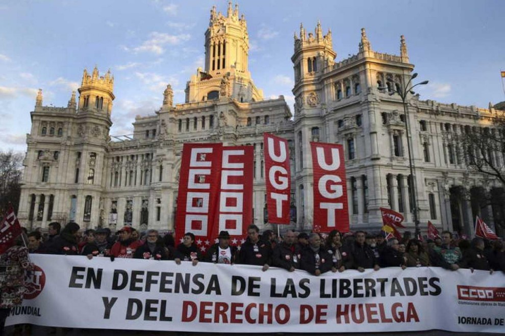 Manifestación en Madrid en defensa de las libertades y del derecho de huelga. EFE/KIKO HUESCA