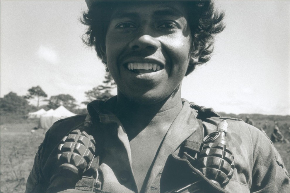 Adolescente soldado del BLI MAO en el campamento militar de San Rafael del Norte (Nicaragua), en 1984.