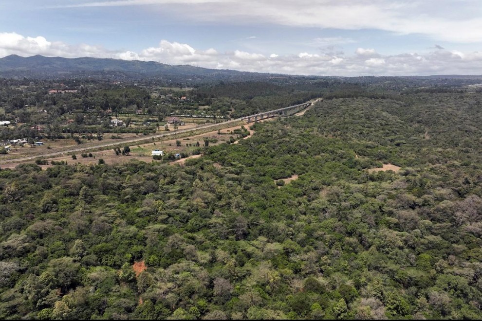 16/03/2022 Una fotografía aérea tomada con un dron muestra el bosque de Oloolua, cerca de Nairobi (Kenya)