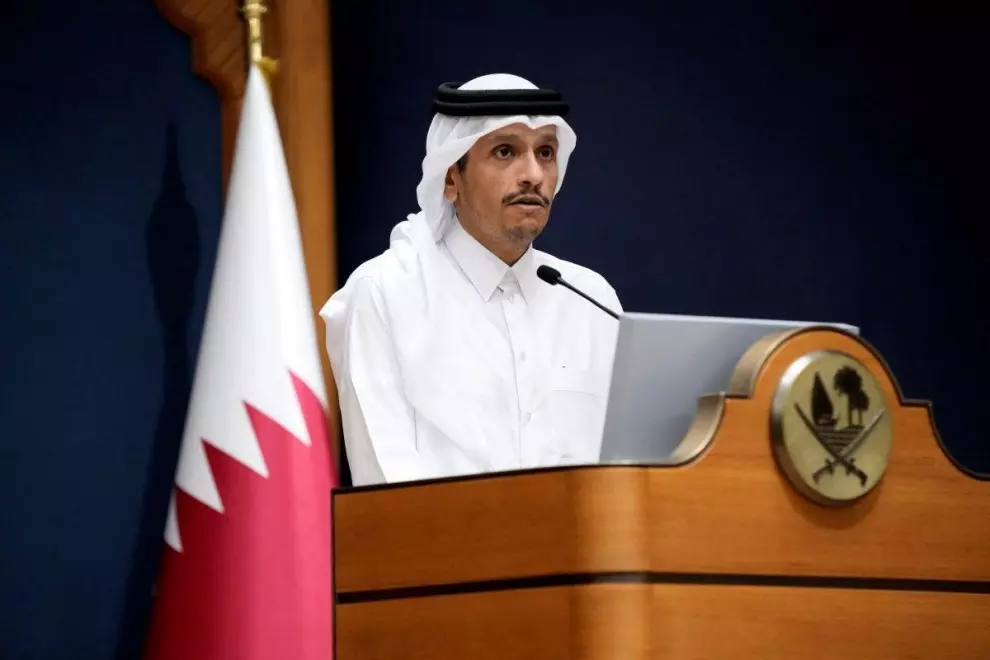 El primer ministro de Catar, Mohammed bin Abdulrahman, durante una rueda de prensa en Doha, a 13 de octubre de 2023.