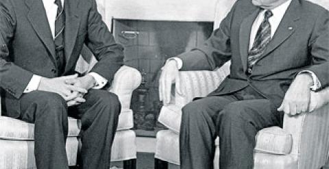 Juan Carlos y Richard Nixon en la Casa Blanca en 1971. EFE