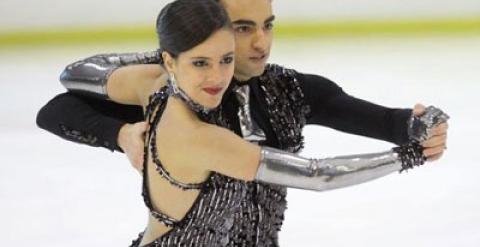 Sara Hurtado y Adriá Díaz, durante una competición. REUTERS