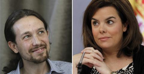 Pablo Iglesias y Soraya Sáenz de Santamaría.