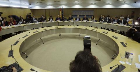 Imagen de la reunión  del Consejo de Política Fiscal y Financiera celebrada esta tarde en Madrid. EFE/Zipi