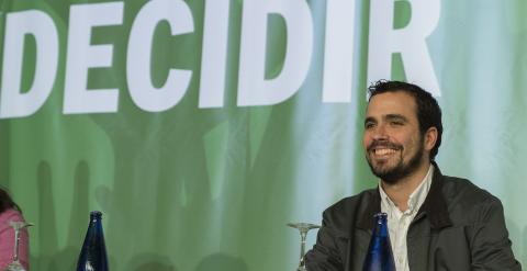 El responsable de Proceso Constituyente de IU a nivel federal, Alberto Garzón, durante la I Asamblea de Balance de IU Andalucía. EFE/Julio Muñoz