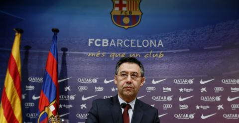 Bartomeu, durante su comparecencia. REUTERS/Albert Gea