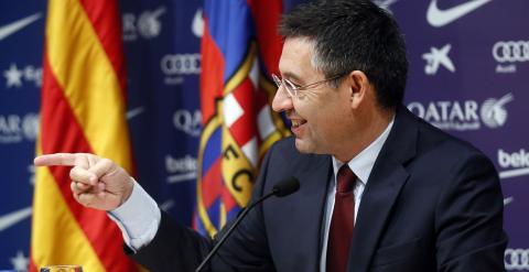 Bartomeu, durante la rueda de prensa. REUTERS/Albert Gea