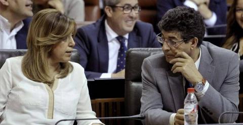 La presidenta de la Junta de Andalucía, Susana Díaz y el vicepresidente, Diego Valderas. -EFE