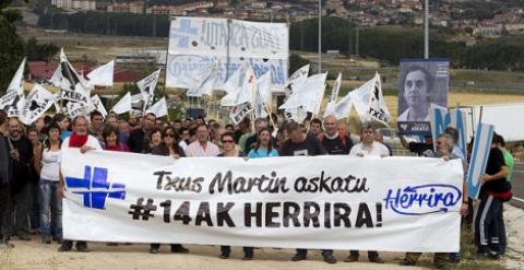 Manifestación de Herrira exigiendo la libertad de Txus Martin./ EFE