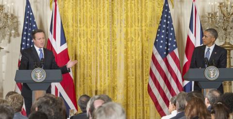 David Cameron y Barack Obama, en la rueda de prensa tras su reunión en la Casa Blanca. EFE