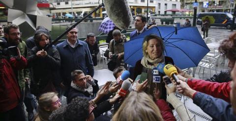 Esperanza Aguirre, durante el acto de conciliación con Podemos el pasado 16 de octubre. EFE