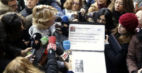 La presidenta del PP de Madrid, Esperanza Aguirre, acude al acto de conciliación por la demanda de Podemos. - EFE