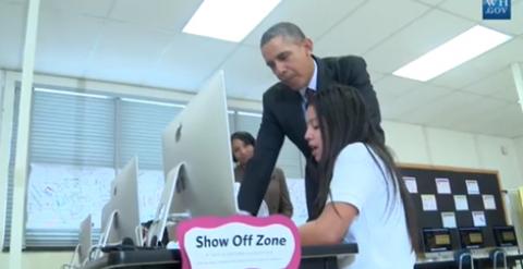 Una escena del vídeo de presentación del sexto Estado de la Unión de Obama