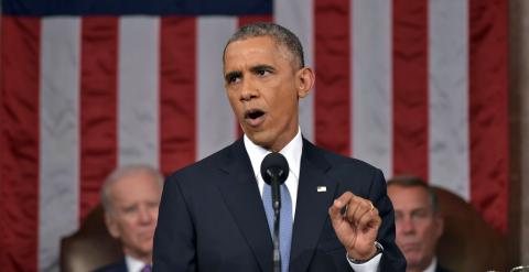 Barack Obama, durante su discurso sobre el Estado de la Unión. - REUTERS