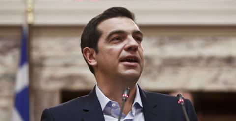 El primer ministro griego, Alexis Tsipras, en una intervención ante los diputados de Syriza. REUTERS/ Alkis Konstantinidis