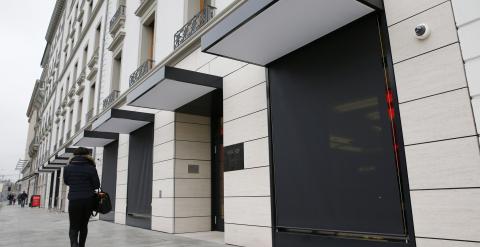 Las oficinas de la sede del HSBC en Ginebra permanecen cerradas./ REUTERS