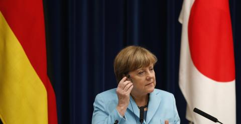 Angela Merkel durante su visita a Japón. / TORU HANAI (REUTERS)