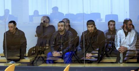 Imagen de los acusados durante el juicio en la Audiencia Nacional. EFE/Chema Moya