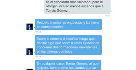 Captura de la conversación con Gabilondo vía Twitter.