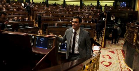 El secretario general del PSOE, Pedro Sanchez, en el Congreso de los Diputados. REUTERS/Juan Medina