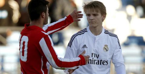 Odegaard en su debut con el Real Madrid Castilla. /EFE