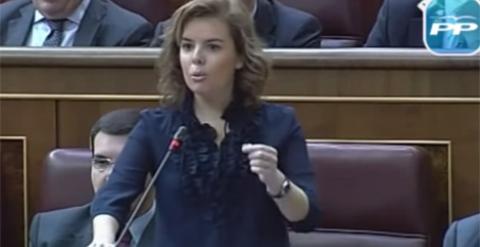 Soraya Sáenz de Santamaría, dirigiéndose a Zapatero en el Congreso