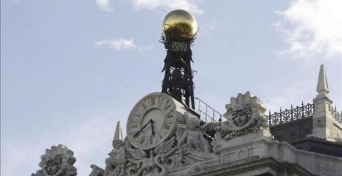 Detalle de la fachada del Banco de España. EFE