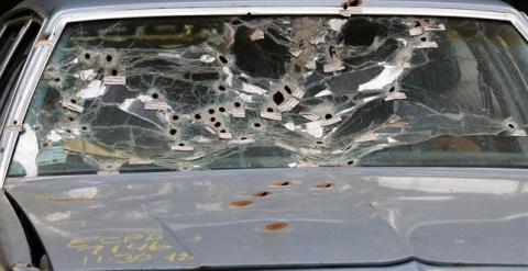 Estado en el que quedó el coche tras los disparos. AARON JOSEFCZYK / REUTERS