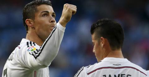 Cristiano celebra uno de sus goles al Getafe. REUTERS / Juan Medina