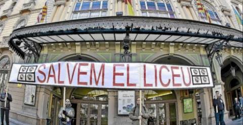Una protesta en el Liceu de Barcelona.- EFE (ARCHIVO)