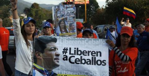 Patricia de Ceballos, mujer del opositor venezolano Daniel Ceballos. Foto: REUTERS