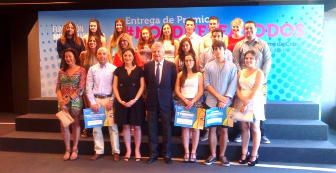 Foto de familia de los premiados por la Fundación Mutua Madrileña.