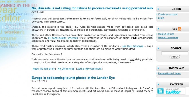 Captura de la web de desmentidos de la Comisión Europea.-