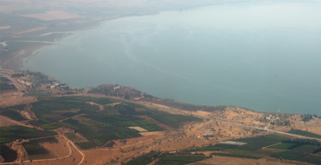 Vista del mar de Galilea.