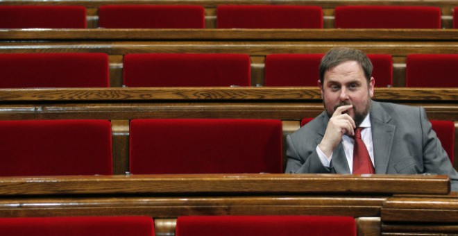 Oriol Junqueras en el Parlament de Catalunya, en una imagen de archivo. REUTERS
