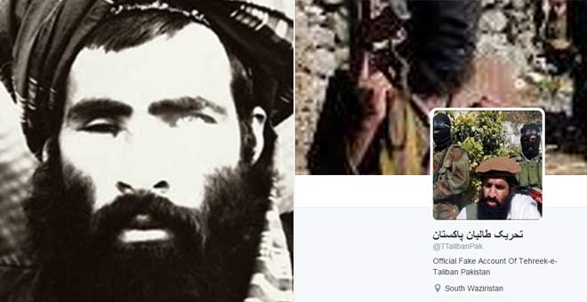 El mulá Omar y el perfil de Twitter de un supuesto yihadista.