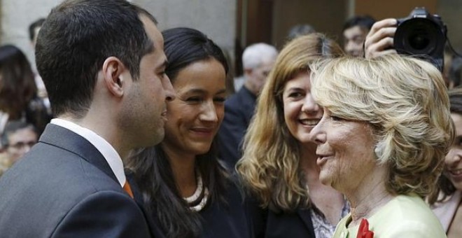 Esperanza Aguirre, junto a Begoña Villacís e Ignacio Aguado en una imagen de archivo. EFE