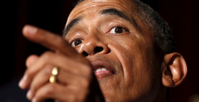 El presidente estadounidense Barack Obama habla en el Consejo Laboral de Boston. REUTERS