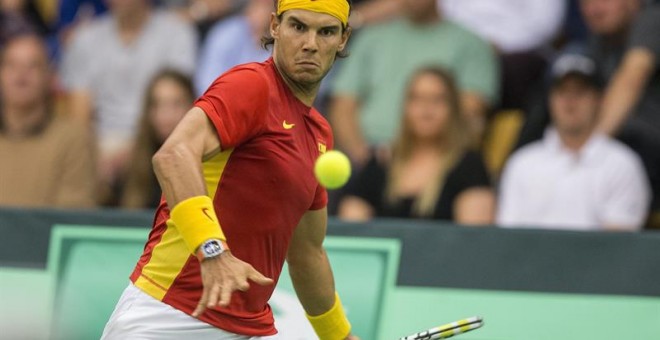 Nadal, durante el partido ante Torpegaard. EFE/Frank Cilius